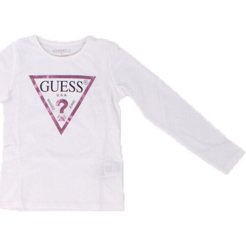 Υφασμάτινα Κορίτσι Μπλουζάκια με μακριά μανίκια Guess J84I36K8HM0 Άσπρο