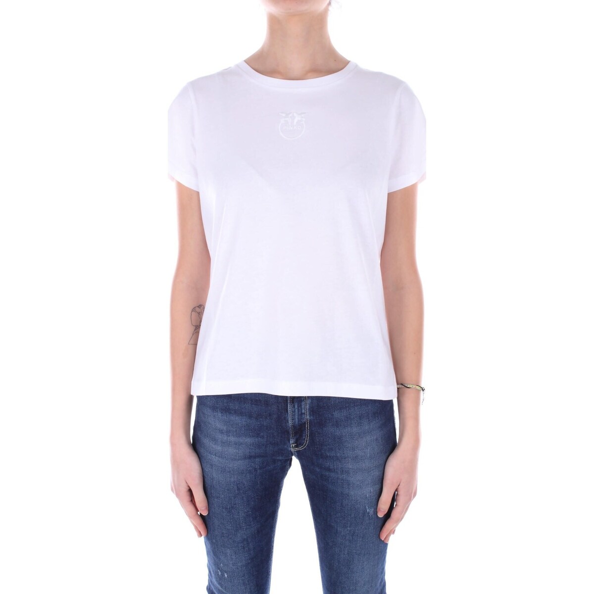 Υφασμάτινα Γυναίκα T-shirt με κοντά μανίκια Pinko 100355 A1NW Άσπρο