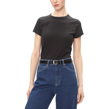 Υφασμάτινα Γυναίκα T-shirt με κοντά μανίκια Calvin Klein Jeans SMOOTH COTTON T-SHIRT WOMEN ΜΑΥΡΟ