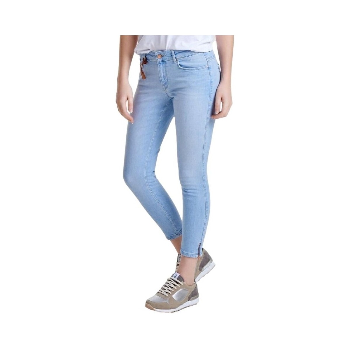 Υφασμάτινα Γυναίκα Παντελόνια Only Carmen Zip Regular Jeans - Blue Denim Μπλέ