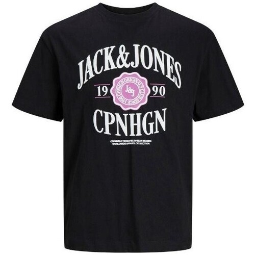 Υφασμάτινα Άνδρας T-shirt με κοντά μανίκια Jack & Jones 12251899 JORLUCCA Black