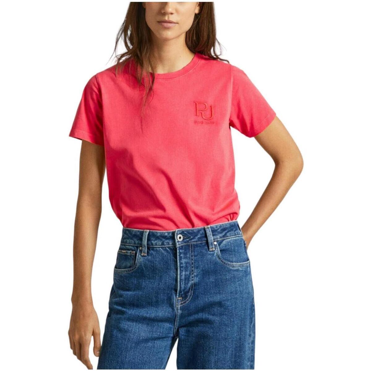 Υφασμάτινα Γυναίκα T-shirt με κοντά μανίκια Pepe jeans  Ροζ