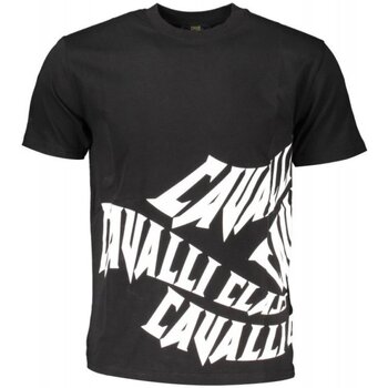 Υφασμάτινα Άνδρας T-shirt με κοντά μανίκια Roberto Cavalli QXT60A-JD060 Black