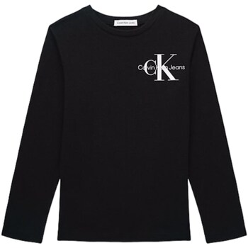 Υφασμάτινα Αγόρι Μπλουζάκια με μακριά μανίκια Calvin Klein Jeans IB0IB01457 Black