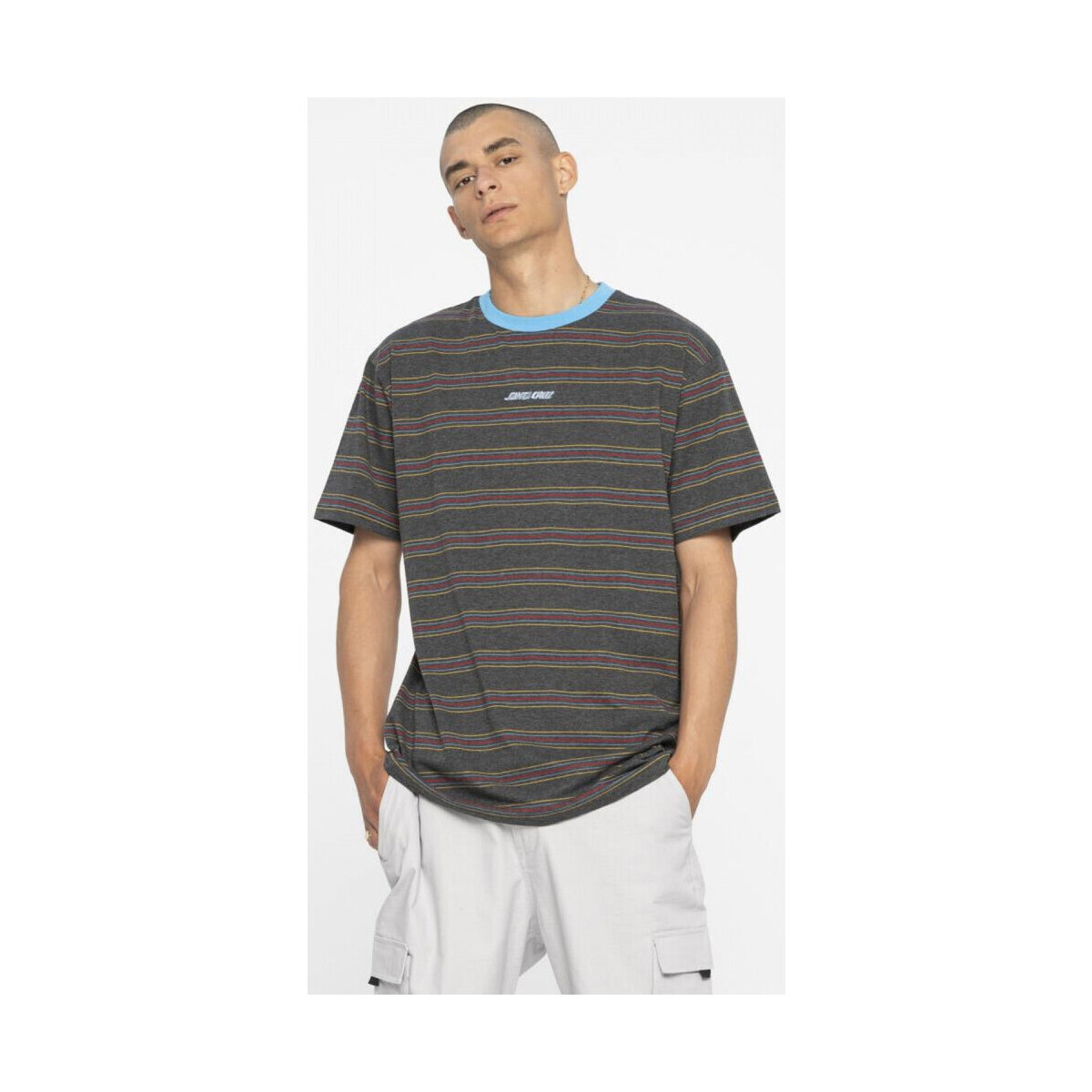 Υφασμάτινα Άνδρας T-shirts & Μπλούζες Santa Cruz Classic strip stripe t-shirt Black