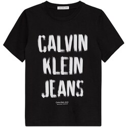 Υφασμάτινα Αγόρι Μπλουζάκια με μακριά μανίκια Calvin Klein Jeans IB0IB01974 Black