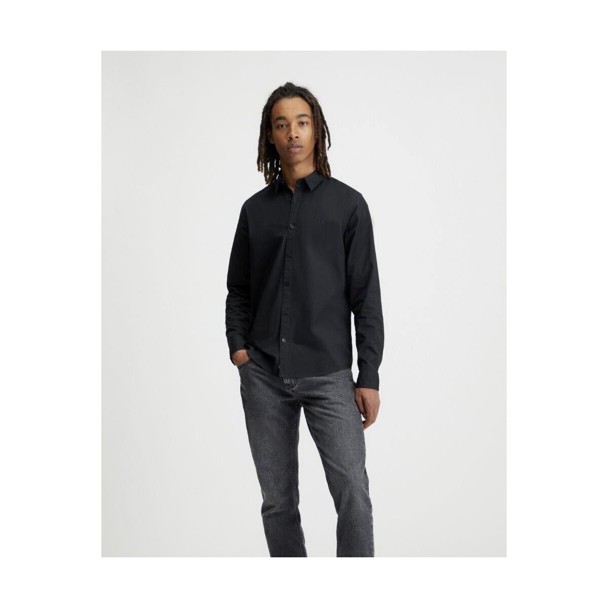 Υφασμάτινα Άνδρας Πουκάμισα με μακριά μανίκια Calvin Klein Jeans J30J324614BEH Black