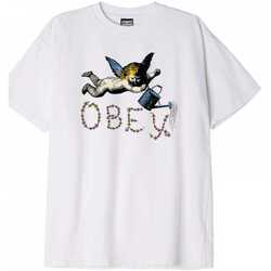 Υφασμάτινα Άνδρας T-shirts & Μπλούζες Obey flower angel Άσπρο