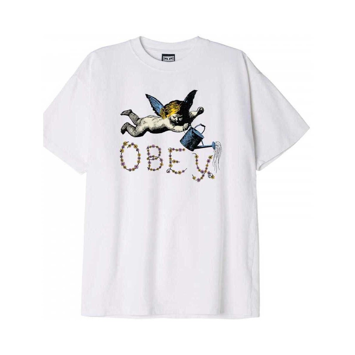Υφασμάτινα Άνδρας T-shirts & Μπλούζες Obey flower angel Άσπρο