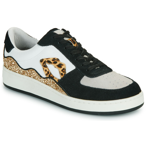 Παπούτσια Γυναίκα Χαμηλά Sneakers Bons baisers de Paname LOULOU BLANC NOIR LEOPARD Άσπρο / Gold / Black