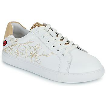 Παπούτσια Γυναίκα Χαμηλά Sneakers Bons baisers de Paname SIMONE GOLD FLOWERS Άσπρο