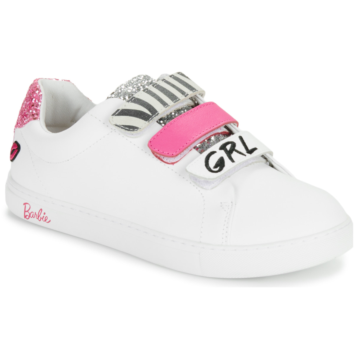 Παπούτσια Γυναίκα Χαμηλά Sneakers Bons baisers de Paname EDITH BARBIE GIRL PWR ZEBRA Άσπρο / Ροζ / Black