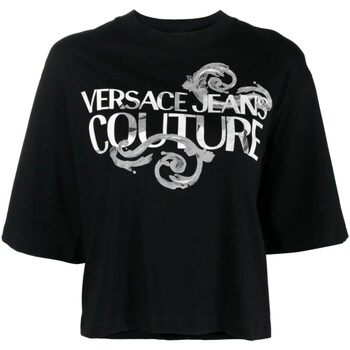 Υφασμάτινα Γυναίκα Πόλο με μακριά μανίκια  Versace Jeans Couture 76HAHG01-CJ00G Black