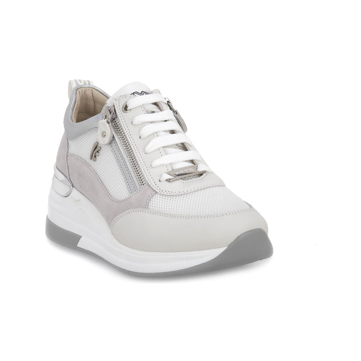 Παπούτσια Γυναίκα Sneakers Keys WHITE  SILVER Άσπρο