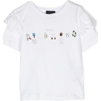 Υφασμάτινα Κορίτσι T-shirt με κοντά μανίκια John Richmond RGP24097TS Άσπρο