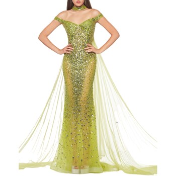 Υφασμάτινα Γυναίκα Κοντά Φορέματα Impero Couture J2107-24 Green