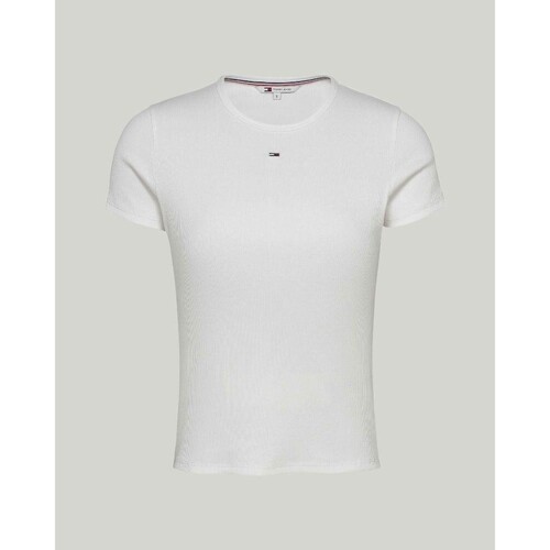 Υφασμάτινα Γυναίκα T-shirts & Μπλούζες Tommy Hilfiger DW0DW17383YBR Άσπρο