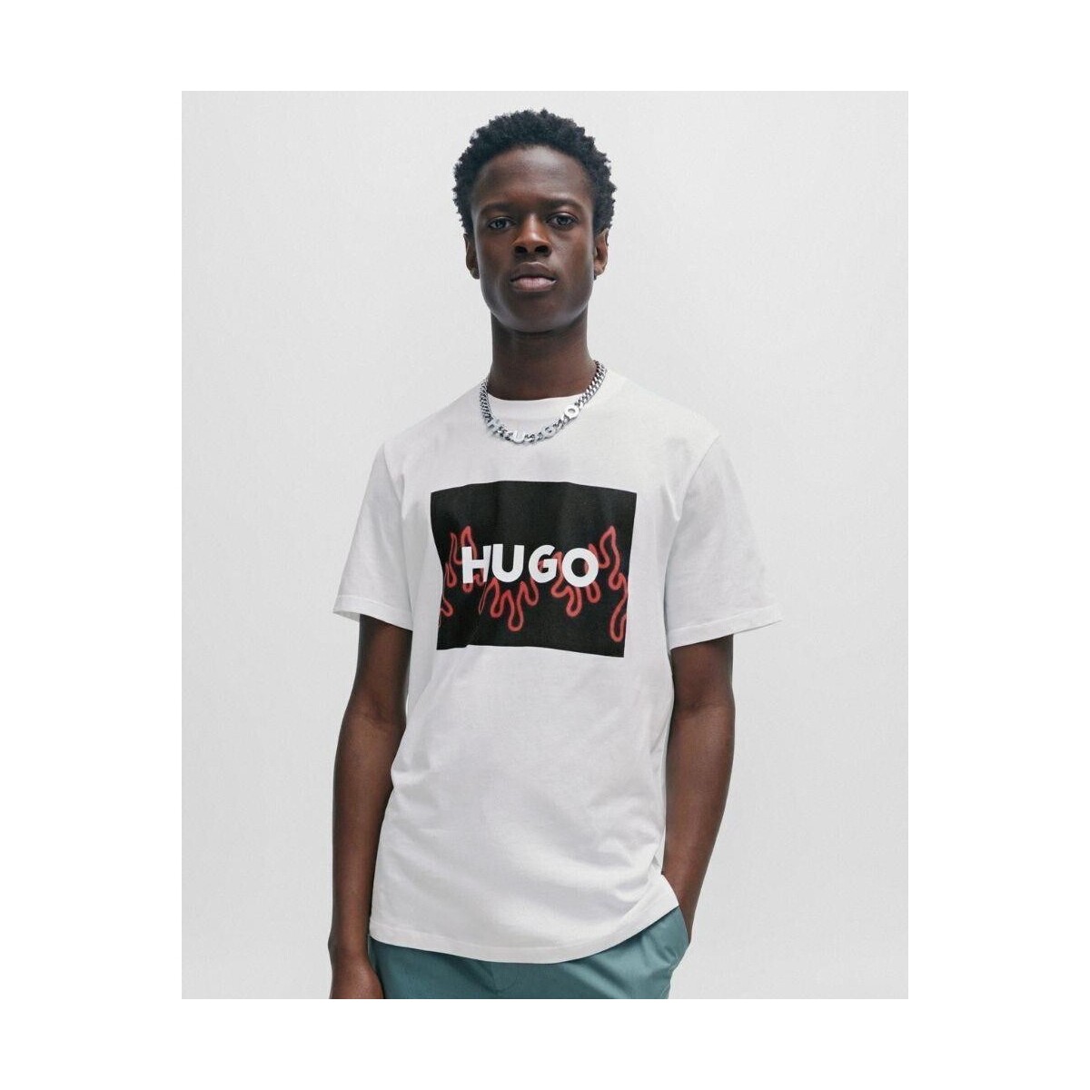 Υφασμάτινα Άνδρας T-shirt με κοντά μανίκια BOSS 50506989 DULIVE U241 Άσπρο