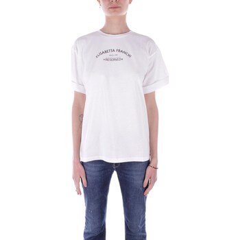Υφασμάτινα Γυναίκα T-shirt με κοντά μανίκια Elisabetta Franchi MA02341E2 Άσπρο