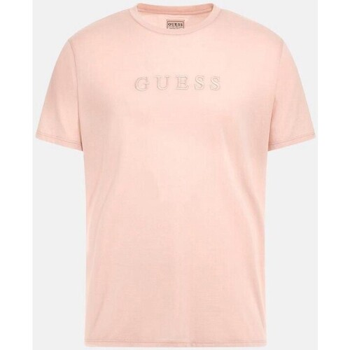 Υφασμάτινα Άνδρας T-shirt με κοντά μανίκια Guess M2BP47 K7HD0 Ροζ