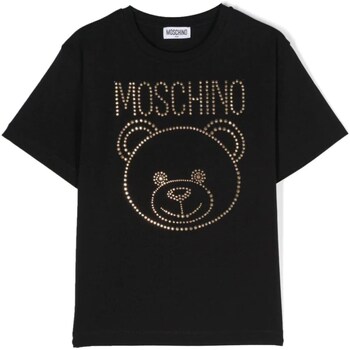 Υφασμάτινα Κορίτσι T-shirt με κοντά μανίκια Moschino HBM060LBA10 Black