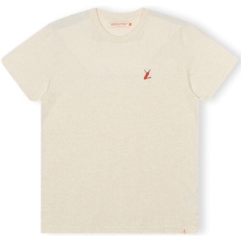 Υφασμάτινα Άνδρας T-shirts & Μπλούζες Revolution T-Shirt Regular 1343 SUR - Off-White/Melange Άσπρο