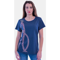 Υφασμάτινα Γυναίκα T-shirts & Μπλούζες Liu Jo TA4197-J6040 Σκούρο μπλε