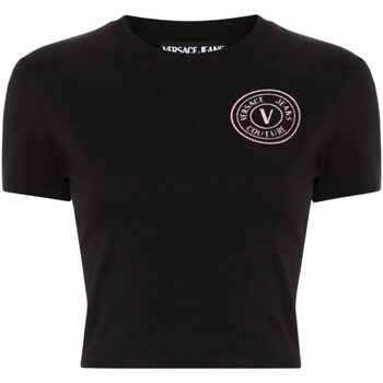 Υφασμάτινα Γυναίκα Πόλο με μακριά μανίκια  Versace Jeans Couture 76HAHG06-CJ02G Black