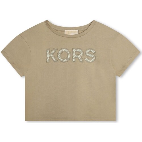 Υφασμάτινα Κορίτσι T-shirt με κοντά μανίκια MICHAEL Michael Kors R30083 Beige