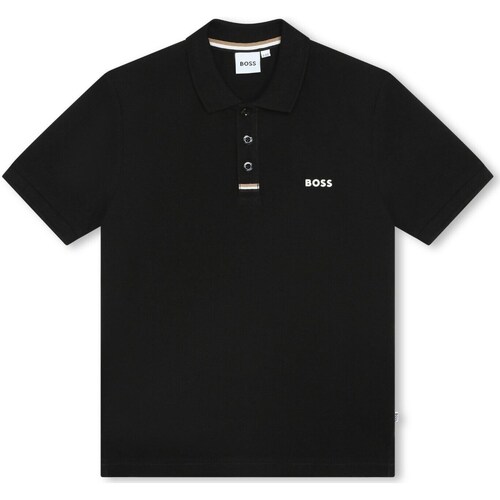 Υφασμάτινα Αγόρι Μπλουζάκια με μακριά μανίκια BOSS J50705 Black