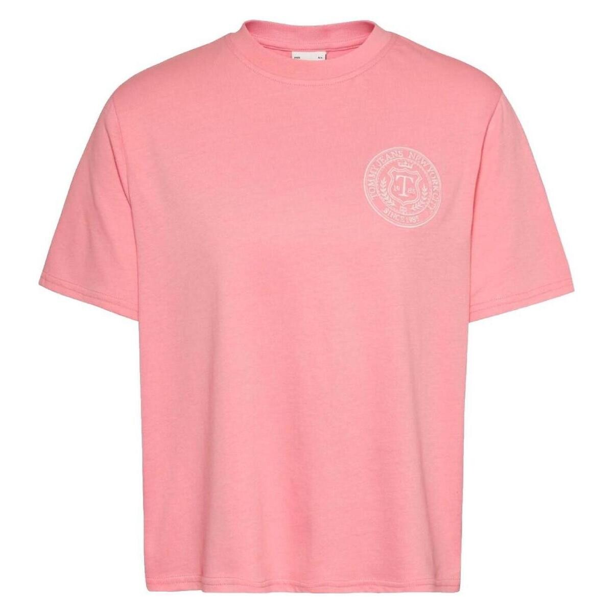 Υφασμάτινα Γυναίκα T-shirt με κοντά μανίκια Tommy Hilfiger  Ροζ