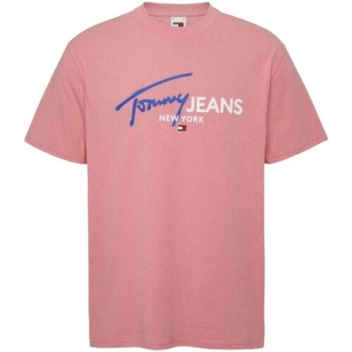 Υφασμάτινα Άνδρας T-shirt με κοντά μανίκια Tommy Hilfiger  Ροζ