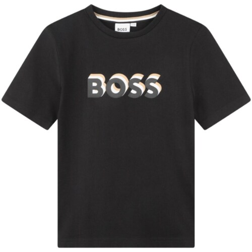 Υφασμάτινα Αγόρι Μπλουζάκια με μακριά μανίκια BOSS J50723 Black