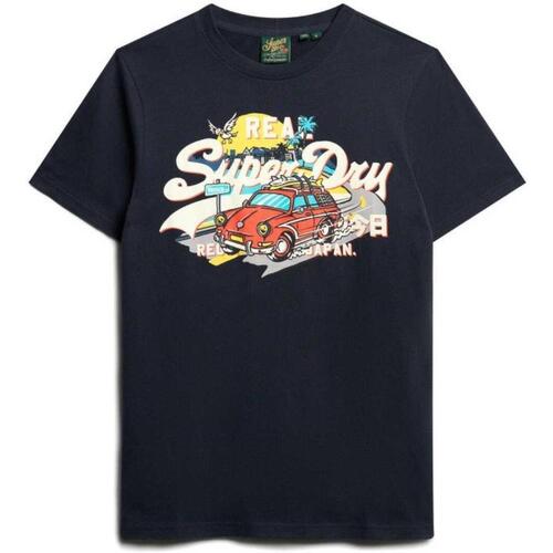 Υφασμάτινα Άνδρας T-shirt με κοντά μανίκια Superdry  Μπλέ