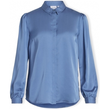 Vila Noos Shirt Ellette Satin - Coronet Blue Μπλέ