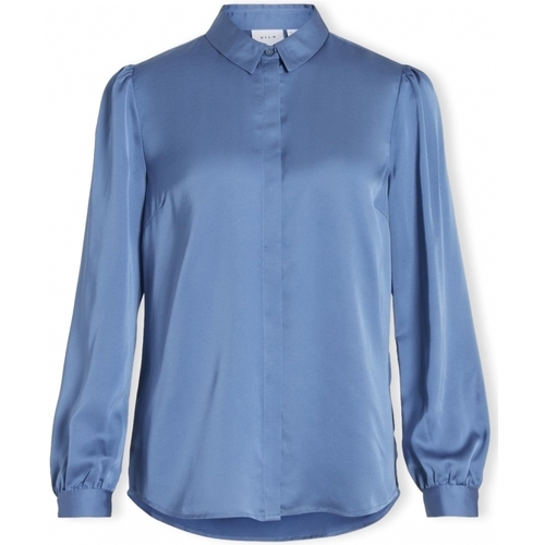 Υφασμάτινα Γυναίκα Μπλούζες Vila Noos Shirt Ellette Satin - Coronet Blue Μπλέ