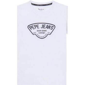 Υφασμάτινα Αγόρι T-shirt με κοντά μανίκια Pepe jeans  Άσπρο