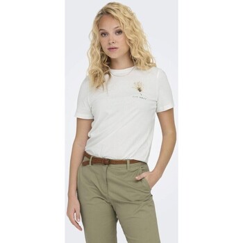Υφασμάτινα Γυναίκα T-shirts & Μπλούζες Only 15316706 KITA Άσπρο