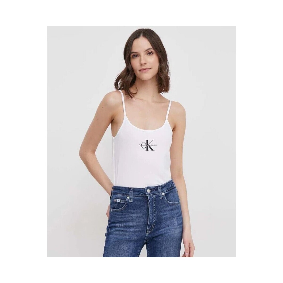Υφασμάτινα Γυναίκα T-shirts & Μπλούζες Calvin Klein Jeans J20J223105YAF Άσπρο