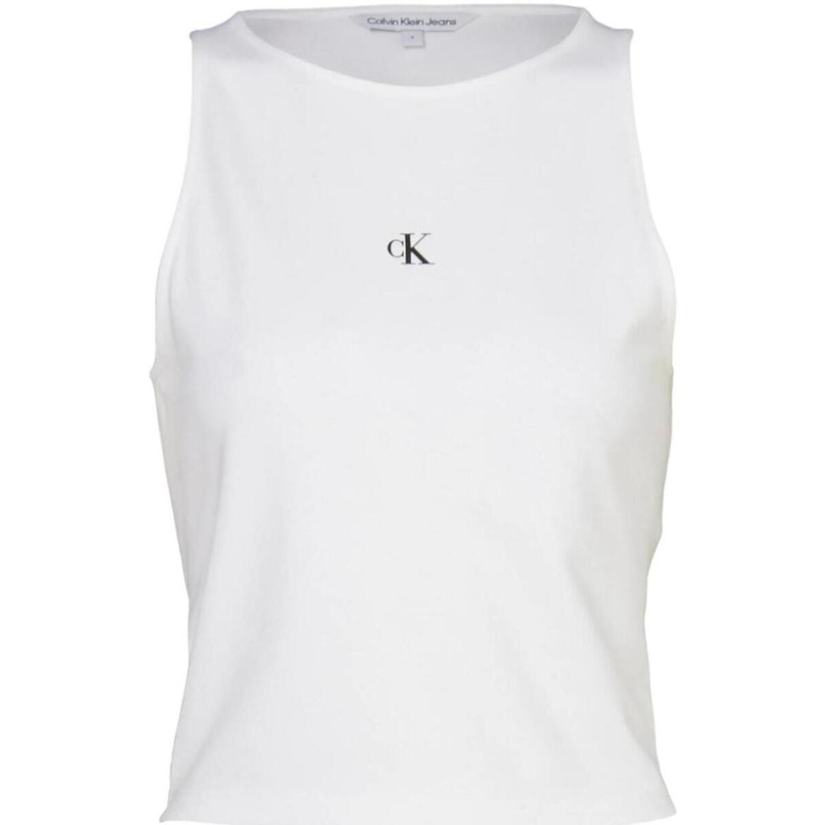 Υφασμάτινα Γυναίκα Μπλούζες Calvin Klein Jeans  Άσπρο