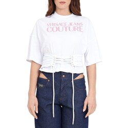 Υφασμάτινα Γυναίκα Πόλο με μακριά μανίκια  Versace Jeans Couture 76HAHG04-CJ00G Άσπρο