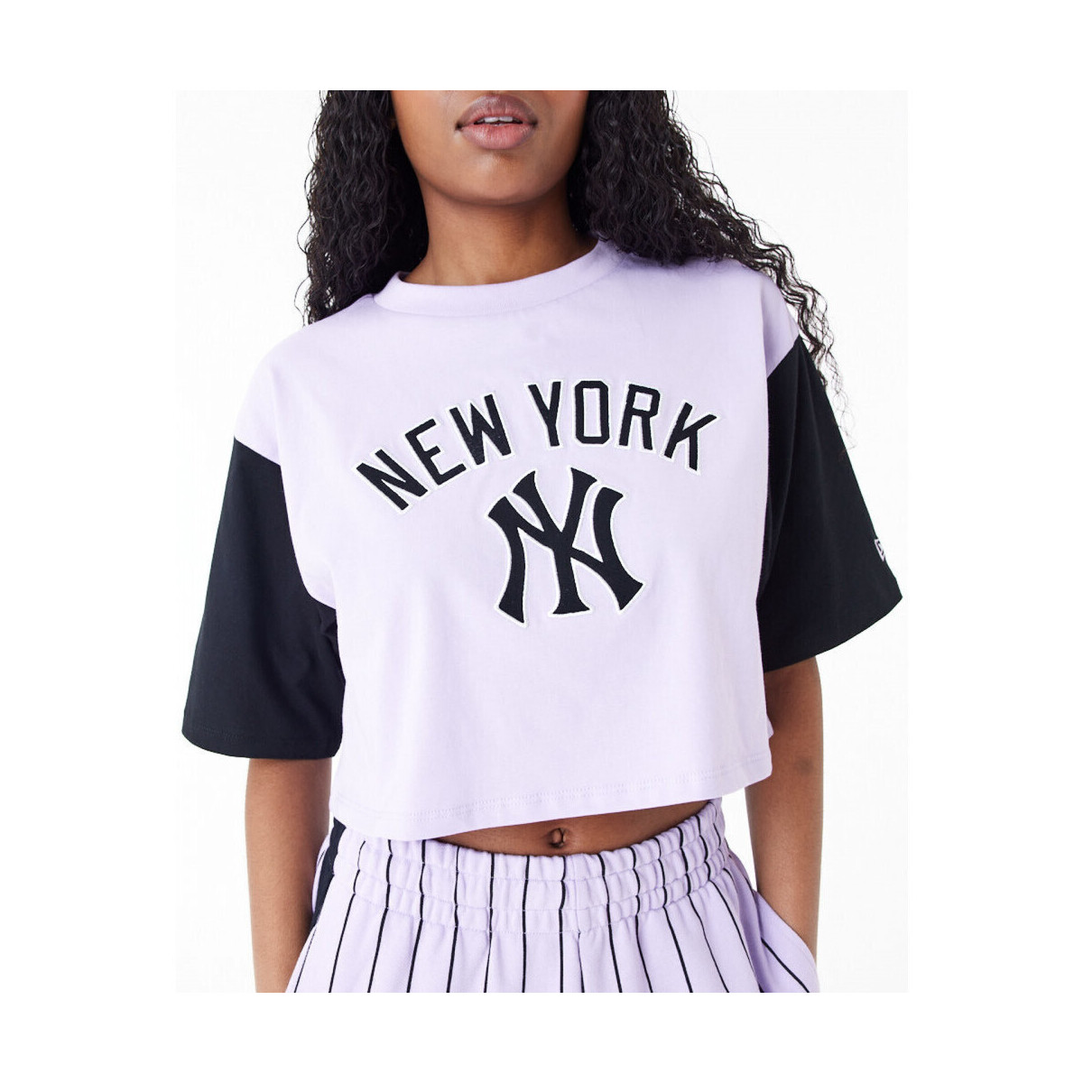 Υφασμάτινα Γυναίκα T-shirts & Μπλούζες New-Era Mlb lifestyle crop tee neyyan Violet