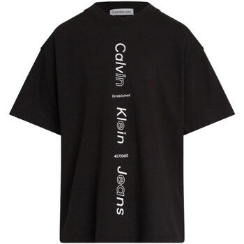 Υφασμάτινα Αγόρι Μπλουζάκια με μακριά μανίκια Calvin Klein Jeans IB0IB02036 Black