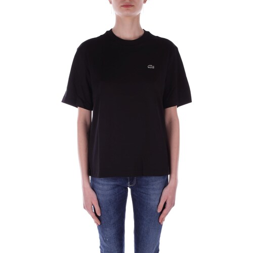 Υφασμάτινα Γυναίκα T-shirt με κοντά μανίκια Lacoste TF7215 Black