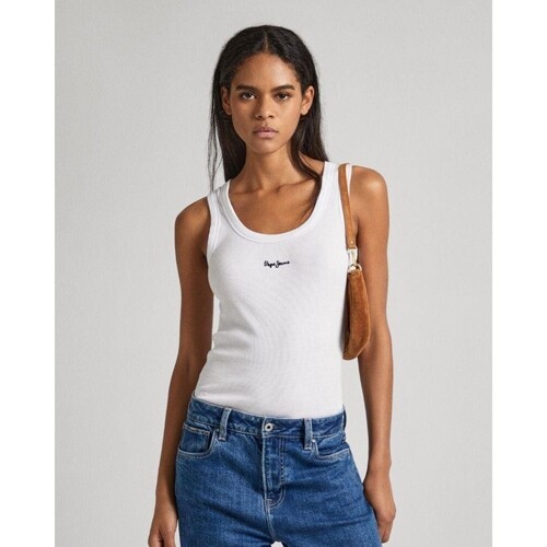 Υφασμάτινα Γυναίκα T-shirts & Μπλούζες Pepe jeans PL505854 LANE Άσπρο