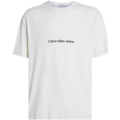 Υφασμάτινα Άνδρας T-shirt με κοντά μανίκια Calvin Klein Jeans  Beige