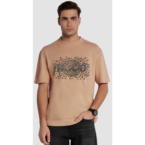 Υφασμάτινα Άνδρας T-shirt με κοντά μανίκια BOSS 50504534 DUNIC Beige