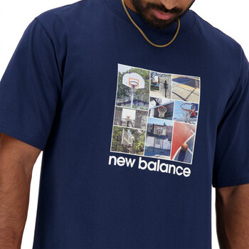 New Balance Hoops graphic t-shirt Μπλέ