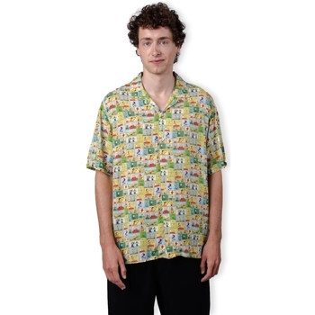 Υφασμάτινα Άνδρας Πουκάμισα με μακριά μανίκια Brava Fabrics Peanuts Comic Aloha Shirt - Yellow Yellow
