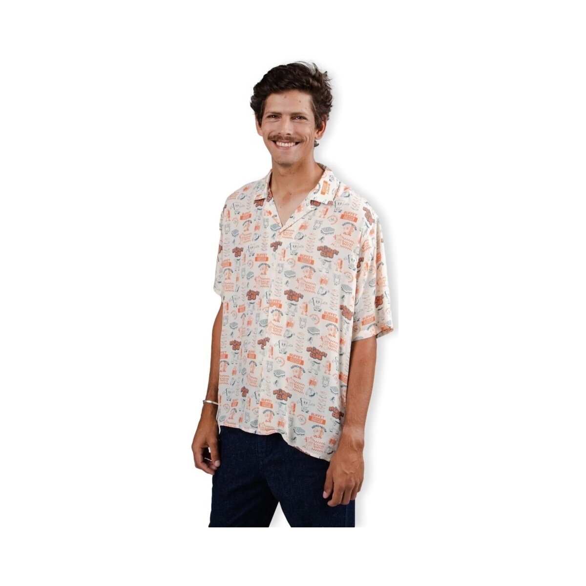 Πουκάμισο με μακριά μανίκια Brava Fabrics Buffet Aloha Shirt - Sand
